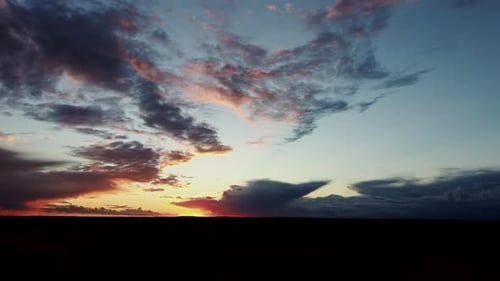 Red Orange Sunset Sky Video 4k Dark Red Purple Sunset Sky Cloud Evening Clouds Moving Away Rolling D