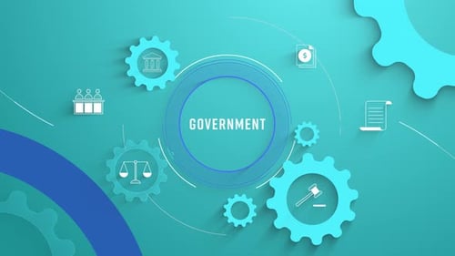 Flat Infographic Colorize Icons Background Government Loopable Animation
