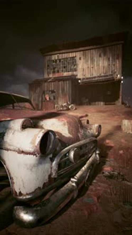 Abandoned Car Stuck in Dirt