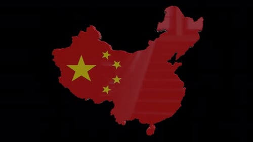 3D-China-Karte Alpha-Kanal 4K