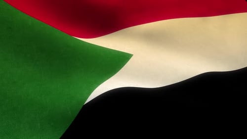 Waving Flag of Sudan Seamless Loop Animation