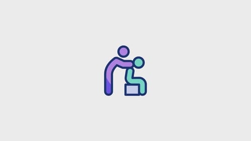 Minimalist Animated Icon of Person Giving Massage