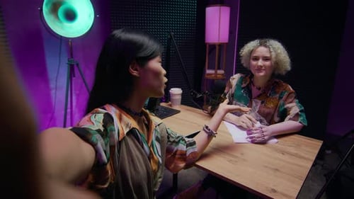 Two Content Creators Vlogging in Studio