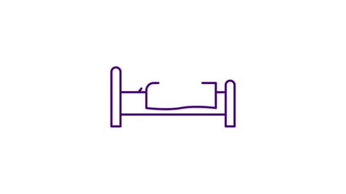 Minimalist Line Drawing Animation of a Bed Icon