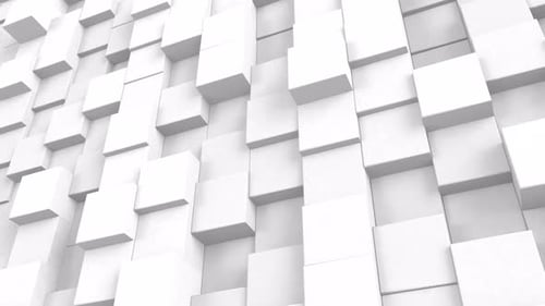 Abstract White 3D Cubes Wall Morphing Loop Background