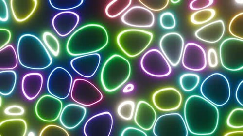 Neon Animated Rainbow Bubbles Background Vj Seamless Loop
