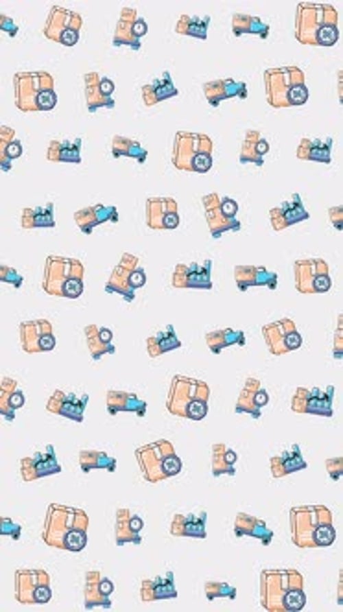 Seamless Looping Animated Pattern of Delivery Logistics Icons