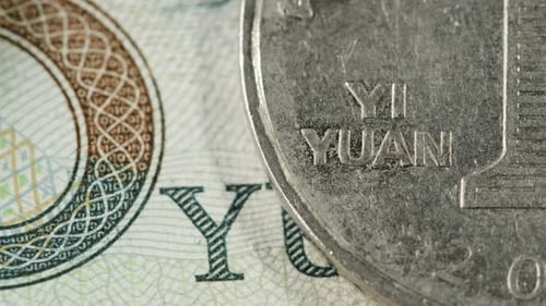 Detailed Close Up of 50 Yuan the Chinese Currency CNY Footage of Chinese Banknotes Counting Money