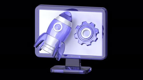 Glass creative business startup 3D Animation, Alpha Channel, Transparent Background