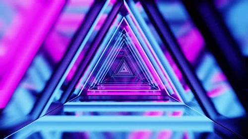 Triangle Tunnel Vj Loop Background Space Travel 4K
