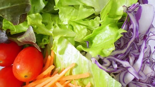 A vegetable salad in close-up.