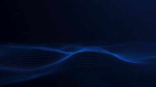 Digital blue waves. Linear sea. Looping graphic landscape, typographic map. Wavy space. Sci-fi micro