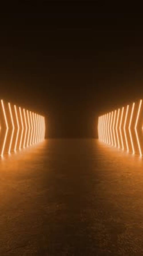 Futuristic Neon Glowing Corridor Seamless Loop Background