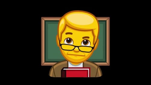 Animated Teacher Emoji Character Talking Loop