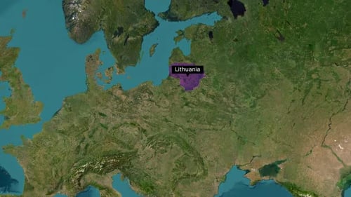 Lithuania Map Zoom and Highlight Animation