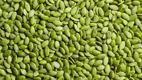 Pumpkin Seeds Rotating Vegetarian Nutrition Healthy Green Seeds