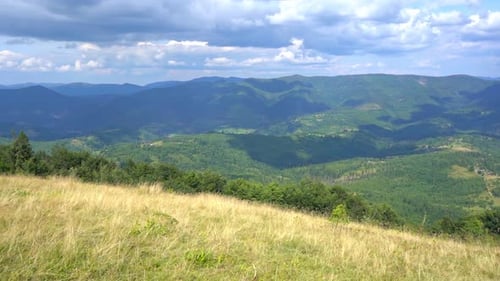 Mountains Ranges in the Carpathians Hills Forest and Meadows