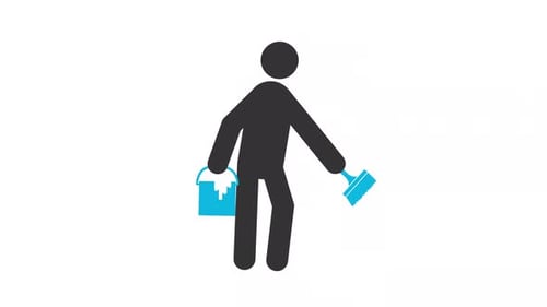 Painting services stickman animation silhouette