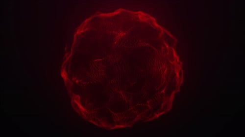 Abstract Red Glowing Particle Sphere Background Loop