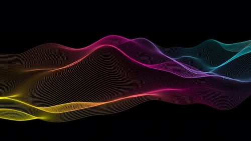 Abstract Colorful Wavy Lines Flowing Motion Background
