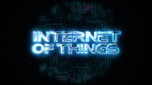 Futuristic Neon Internet of Things Title Animation