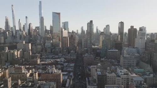 Aerial view of Manhattan skyscrapers