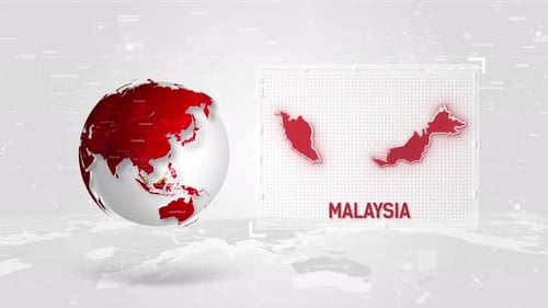 Digital Global Earth Map Country Highlight Animation