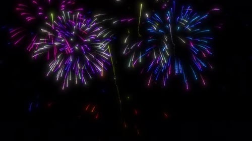 Colorful Fireworks Display Background Loop