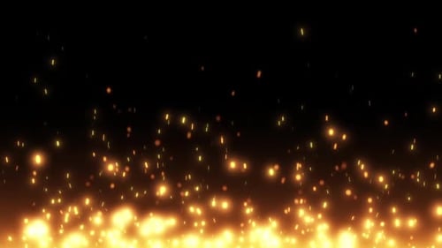 HD Fire Sparks Rising from Bottom | Cinematic Particle Loop with Gold Rising Sparks VFX