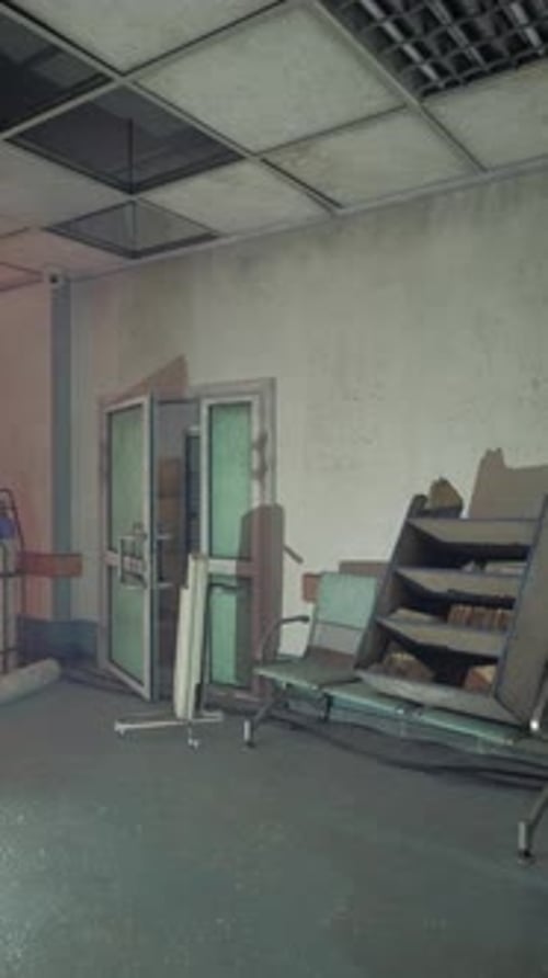 Dusty Walls and Broken Furniture Fill the Abandoned Hospitals Corridors