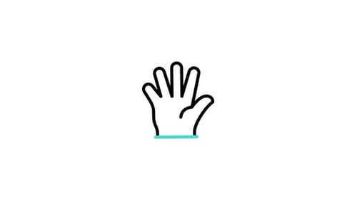 Minimalist Animated Hand Icon Outline Reveal
