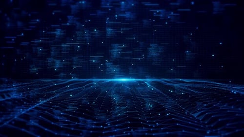 Futuristic Cyber Environment Digital Motion Abstract Matrix Big Data Analytic Artificial Intelligent