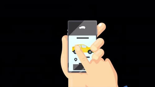 Car Rent With Mobile Application Online On Alpha Channel 4K