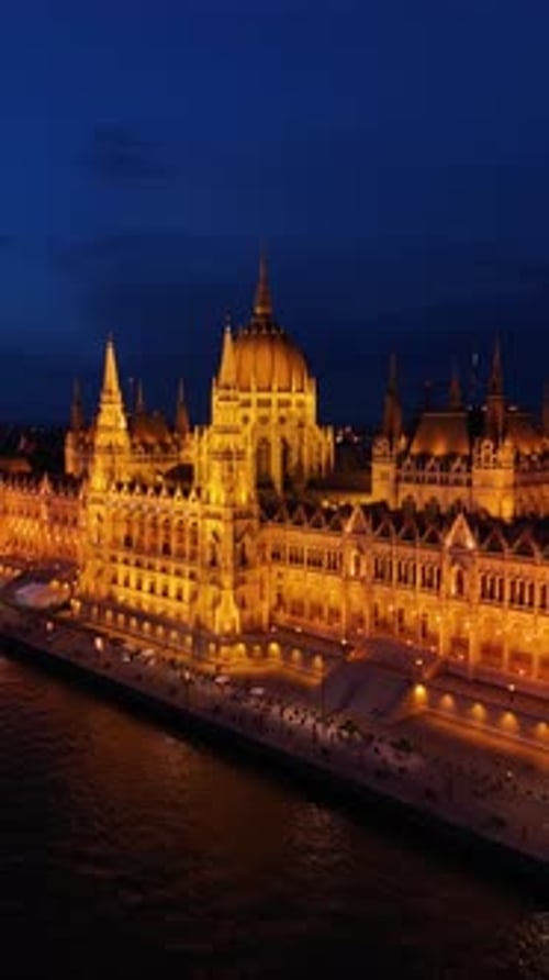 Aerial video over the city Urban over the city of Budapest