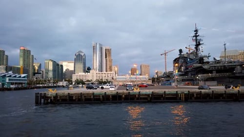 Military boat at the port of San Diego, California