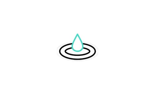 Animated Water Drop Icon with Ripples