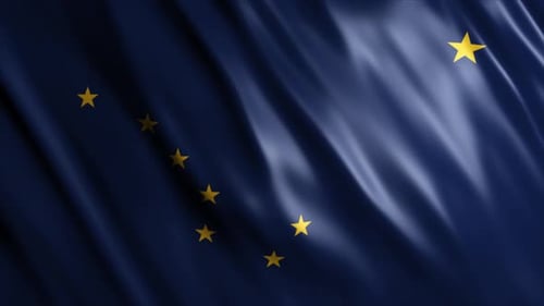 Waving Alaska State Flag Loop