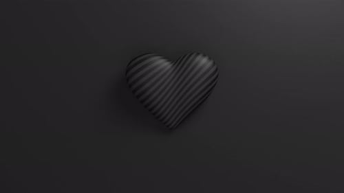Pulsing 3D Heart Animation with Modern Striped Design