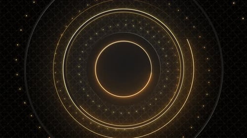 Golden luxury golden glossy rings circles ring border layers particle minimal animation for presenta