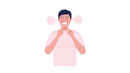 Flat Design Animation of Angry Man Character