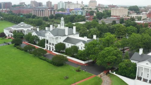 Richmond Virginia, state capital skyline. Confederate White House. American Civil War History.