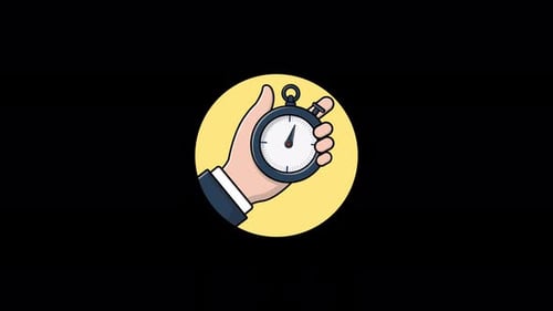 Cronômetro de mão segurando. Vídeo de animação do Timer Concept - Transparente