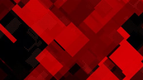 Red and Black Abstract Geometric Squares Motion Background