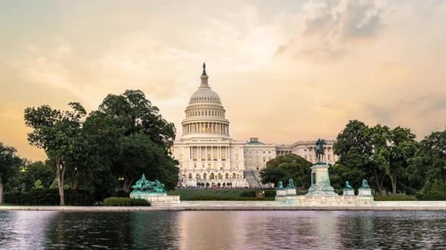 Time lapse of the United states capitol building, Washington DC, USA.