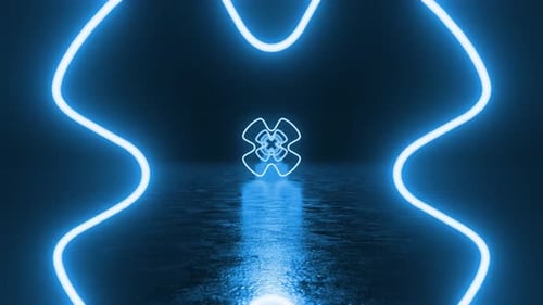 Evolving Neon Abstract Shape Logo Opener