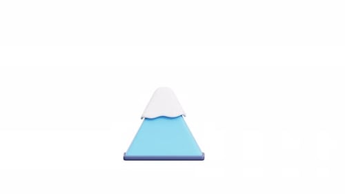 Zielerreichungsziel „Berg mit Flagge“ in 3D-Animation