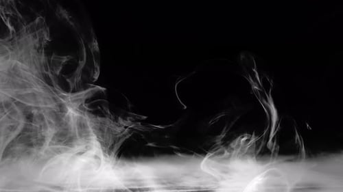 Ethereal White Smoke Billowing on Black Background