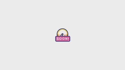 Animated Coming Soon Icon in Flat Design Style
