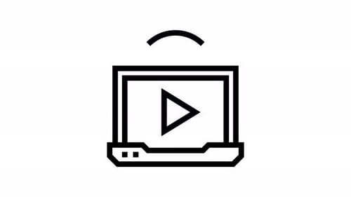 animación de iconos de línea de transmisión en vivo