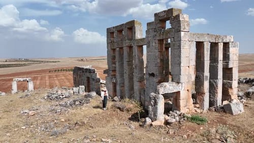 Female Tourist Visits The Historical Mystical Building